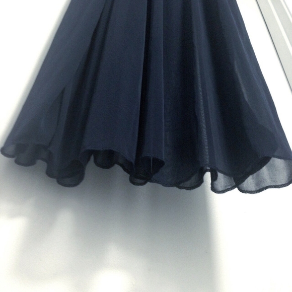 5/$25 Blue sheer flowy maxi skirt elastic high waisted - Picture 5 of 6